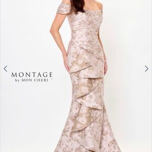 Montage by Mon Cheri Floral Ruffle Gown